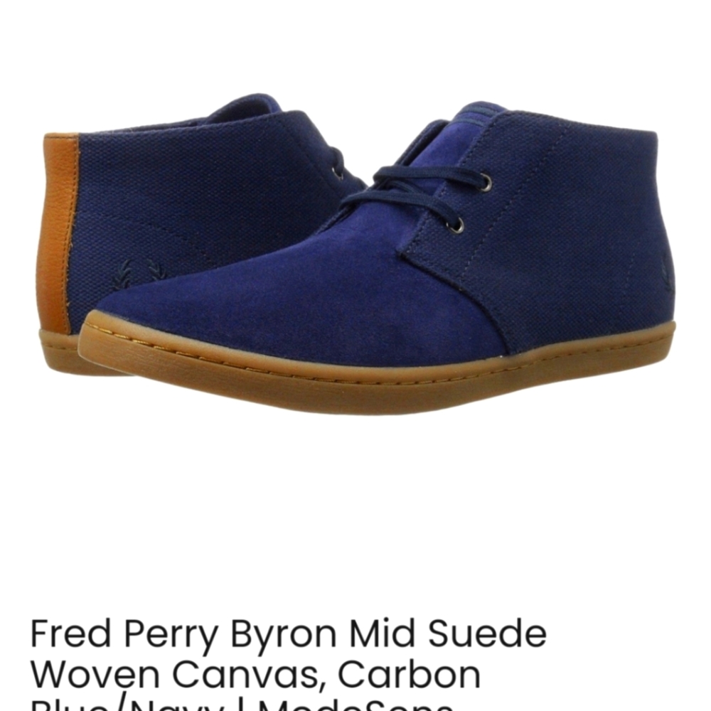 Fred Perry suede/fabric shoes, carbon blue, sz 11